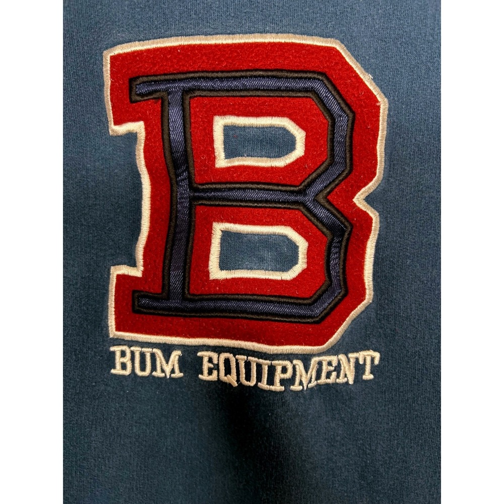 Vintage Bum Equipment B Block Letter Sweatshirt Blue Crew Neck Men's M - Picture 6 of 7
